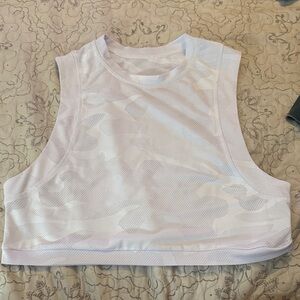 White Sleeveless Mesh Top